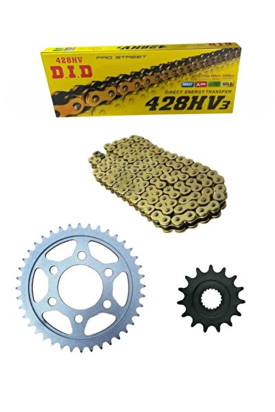 MOTOHANE RKS SRK 125-R Ön-Arka Zincir Dişli Seti Oringli Gold 15T-43T