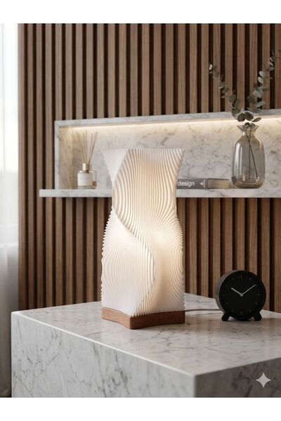 Burgu Model E-27 Duy Uyumlu Dekoratif Masa Lambası - 3D Baskı