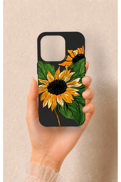 Vip Case iPhone 14 Pro Compatible Moonflower Patterned Silicone Case