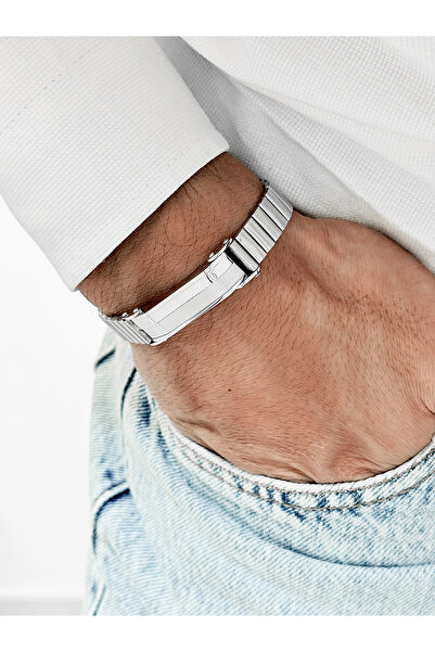 FERRO Silver Steel Men's Bracelet Frj10192A-A 2 Year Warranty Gift Boxed