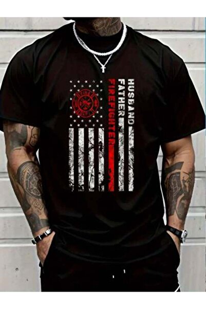 45 BPM 100% Cotton Casual Tshirt Firefighter Husband Father Fireman Fathers D...