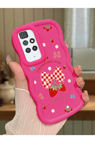 Hontinga Redmi 10 2022 Compatible Case Camera Protector Red Silicone Couple P...