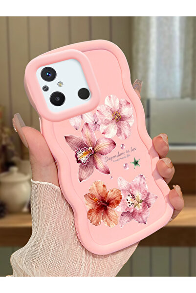 Hontinga Redmi 12C Uyumlu Kılıf kamera koruyucu Pembe Silikon Couple Telefon ...