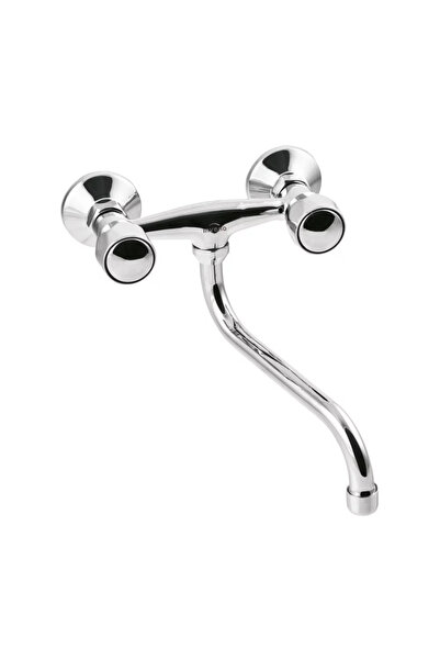 Invena Baterie lavoar Modena cu două manete, pipă de 20 cm, crom lucios