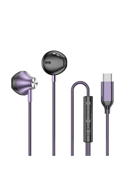 choice2 Purple Type-c Dual Interface Wired Earphones HiFi Stereo Surround Sou...