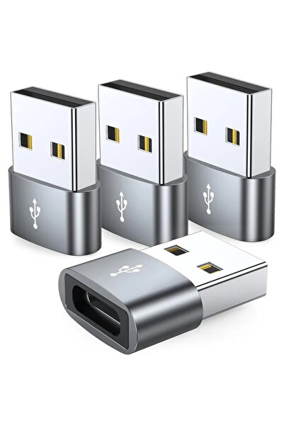 Choice4 Grey 4-Pack USB C Female To USB Male Adapter Type C To USB A Charger ...