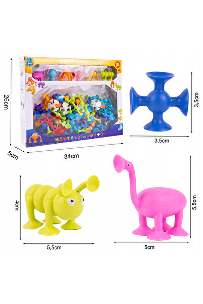 NO BRAND BLOCURI DE CONSTRUCȚIE Ventuze din silicon 96 de piese Figurine ANIMALE