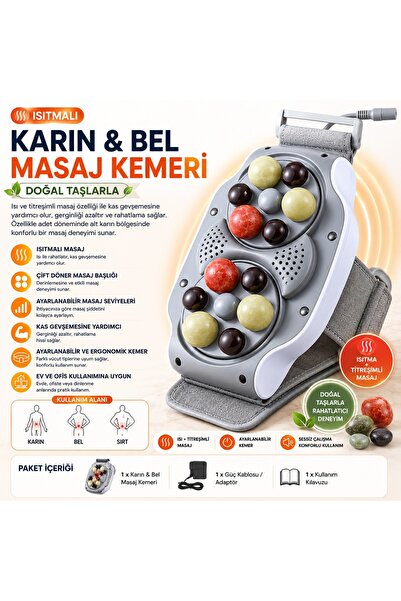 HPYTECH BIAN Taşlı Isıtmalı Karın & Bel Masaj Kemeri Titreşimli Çift Döner Ma...