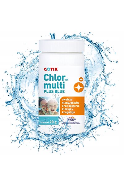 Gotix Clor pentru piscină, tablete multifuncționale albastre, Chimie pentru p...