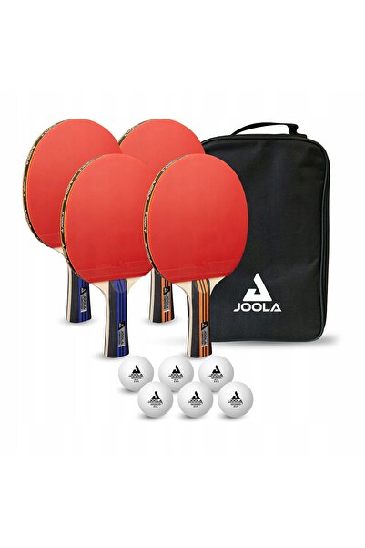 Joola Set de 4 palete de tenis de masă, husă pentru mingi de tenis de masă Joo