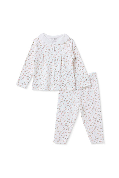 ebebek Hello Baby HelloBaby Kız Bebek Pijama Takımı Çiçek Baskılı Düğmeli Beb...