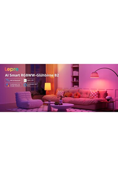 NO BRAND Bec LED inteligent Wi-Fi, dimabil, RGB CCT, E27 10W = 75W, 2 bucăți