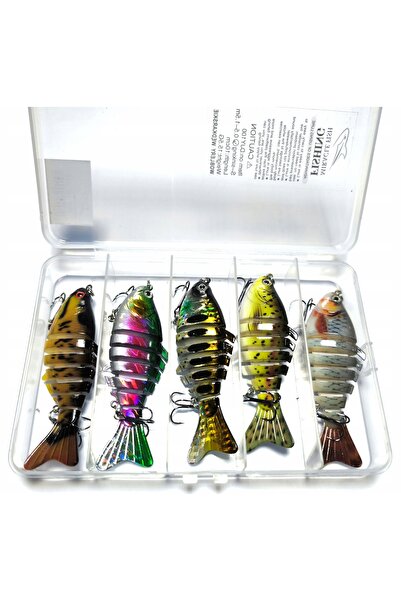 NO BRAND Set 5 x Voblere Crankbait pentru știucă + Cutie