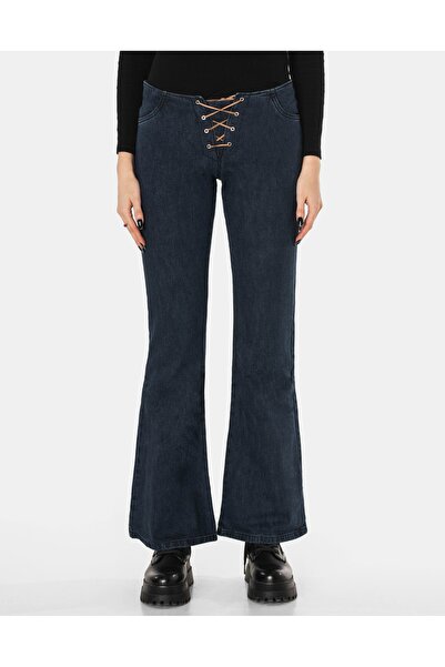 NO BRAND Pantaloni largi de damă, evazați, blugi evazați Rader 364 80 cm Bleu...