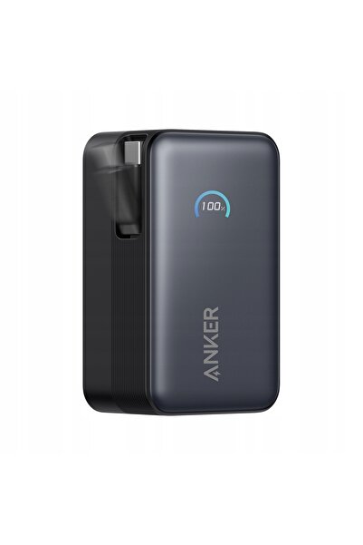 Anker Nano Power Bank 10K 45W cu cablu USB-C retractabil încorporat, negru