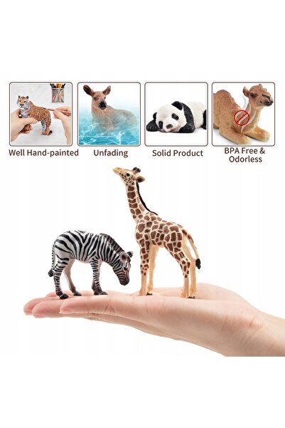 NO BRAND Set Figurine Animale 12 bucăți Animale Pădure Junglă Toymany