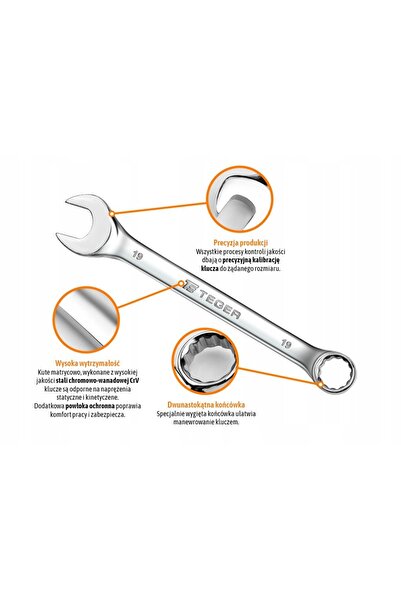 NO BRAND Set de chei plate și inelare 6-36mm 22 piese Teger