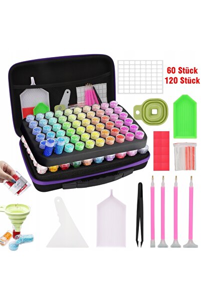 NO BRAND 60 de bucăți organizator pentru broderie cu diamante, cutie de depoz...