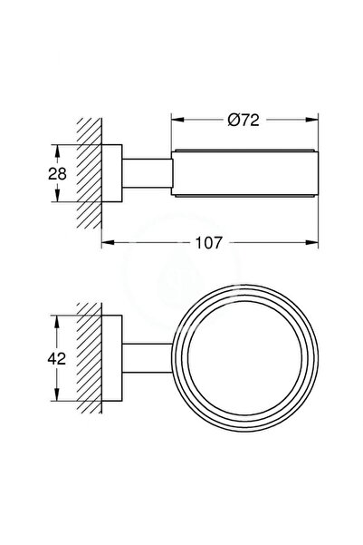 NO BRAND Grohe Essentials Suport pentru săpun și pahar, metal argintiu 40508001