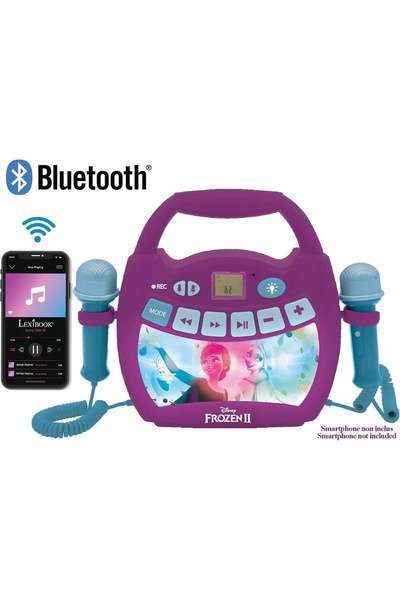 NO BRAND Aparat de karaoke pentru copii cu microfoane, efecte luminoase, Blue...