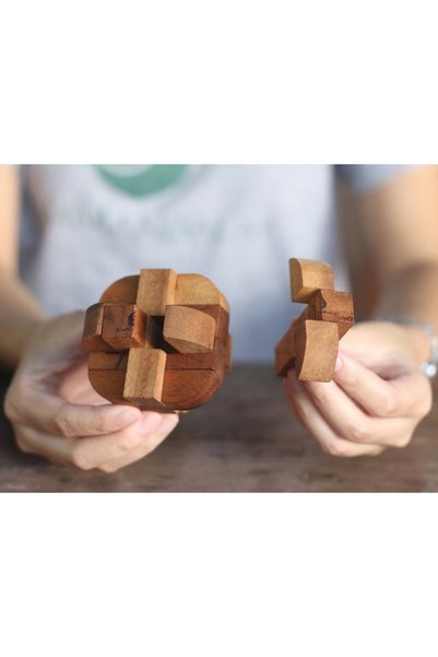 NO BRAND Nucleon – Puzzle 3D din lemn