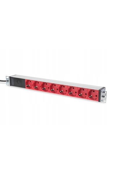 Digitusplus PDU tip prelungitor pentru rack 19 ", 8 prize Schuko, cablu 2m, 1...