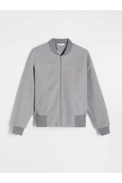 NO BRAND Geacă bomber gri, mâneci lungi, buzunare clasice, uni, XL
