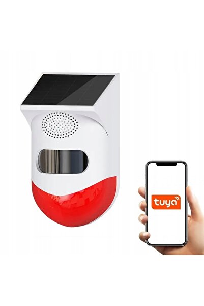 OnShoping Alarmă solară cu sirenă 120dB, senzor PIR, Tuya Smart Wifi