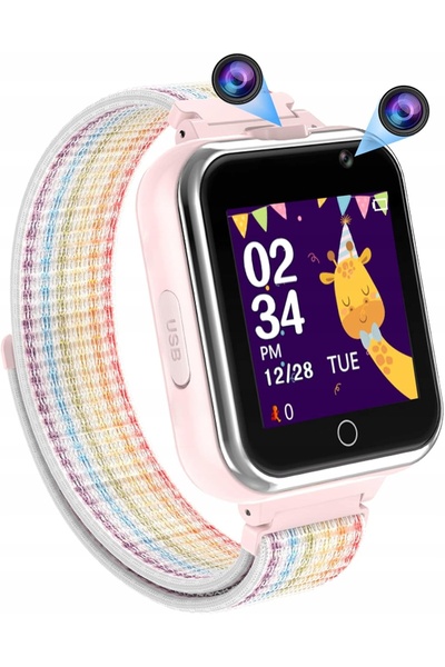 NO BRAND Smartwatch roz pentru fete cu cartelă SIM GSM, rezistent la apă