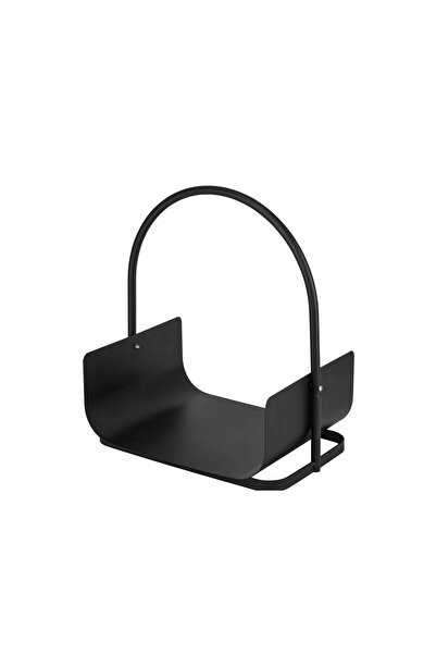 NO BRAND Coș pentru lemne de foc Crom/Negru Cubo Metal 40X30X50 cm