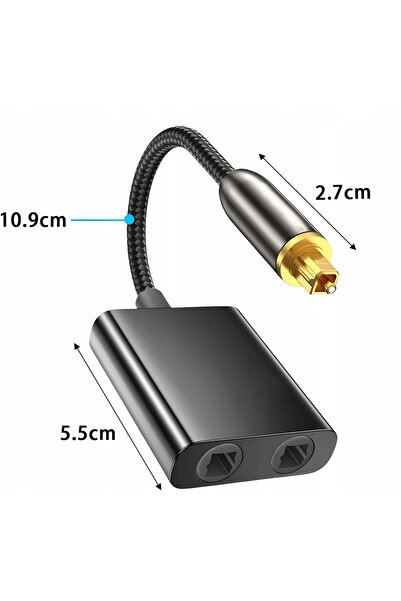 NO BRAND Splitter audio optic Toslink Betune 1x2 SPDIF placat cu aur