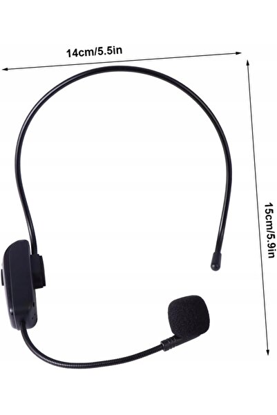 NO BRAND Microfon wireless 2.4G tip cască pentru cântat live 3.5mm 6.35mm