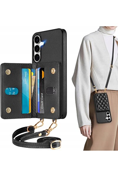 NO BRAND Husă portofel din piele Tucch pentru Samsung Galaxy S25 Plus + Curea...