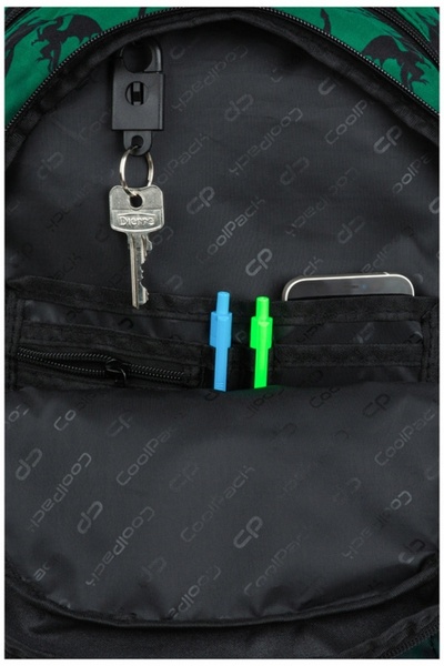 NO BRAND Rucsac școlar cu multiple compartimente Coolpack Negru, Verde 26 L