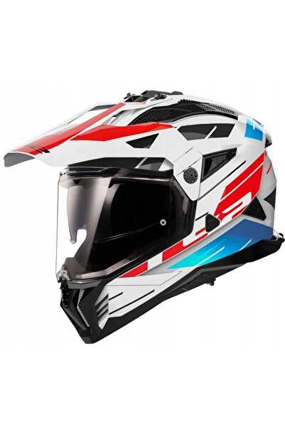 LS2 CASCA CROSS ENDURO MX702 PIONEER II ALBASTRU ROȘU MĂRIME XL