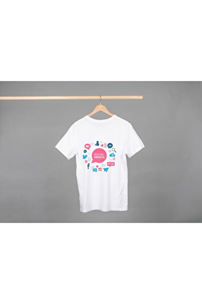 Noname Tricou Unisex Bumbac Premium Casual " Social media 7 " Inscriptie