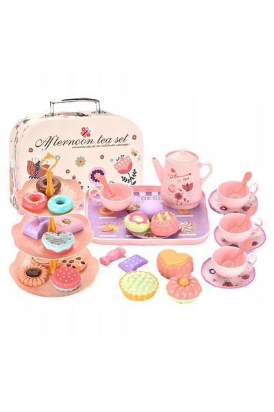 NO BRAND Set de cafea și ceai pentru copii în cutie, ceainic, tavă M8061 Ce