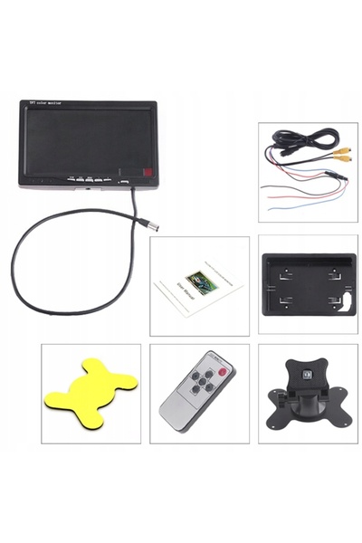 NO BRAND Cofania Cameră 12 LED-uri + Monitor 7 inch Vertical 10m