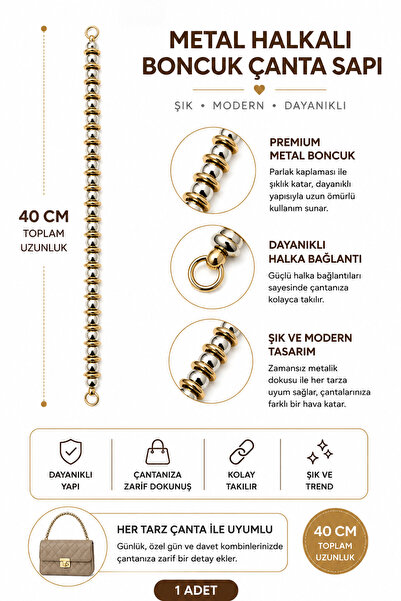 vollen yarn Дръжка за чанта с перли, 40 см, 1 брой, метална щипка, аксесоар з...