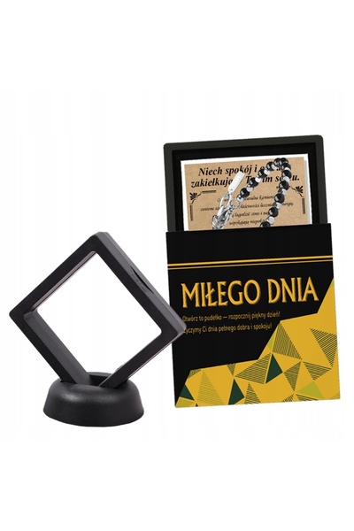 NO BRAND Brățară de damă cu mărgele de agat de 4mm + cutie cadou