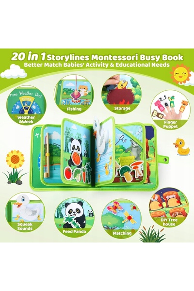 NO BRAND Carte senzorială Montessori 3D educativă din pâslă pentru copii