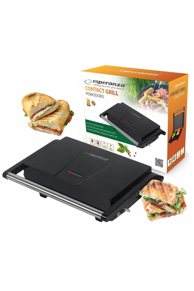 NO BRAND Grill electric de contact pentru panini, cu teflon, 1200W