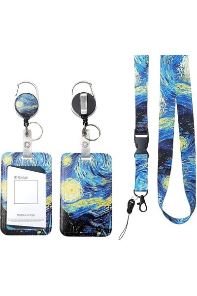Generic Lanyard with ID Badge Holder Durable Retractable Reel Clip, Designed ...