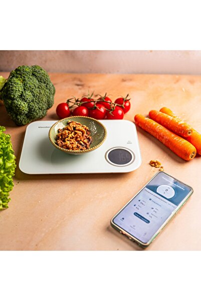 Klausberg Cântar de bucătărie Bluetooth, dietetic, 5 kg, analiză calorică, st...