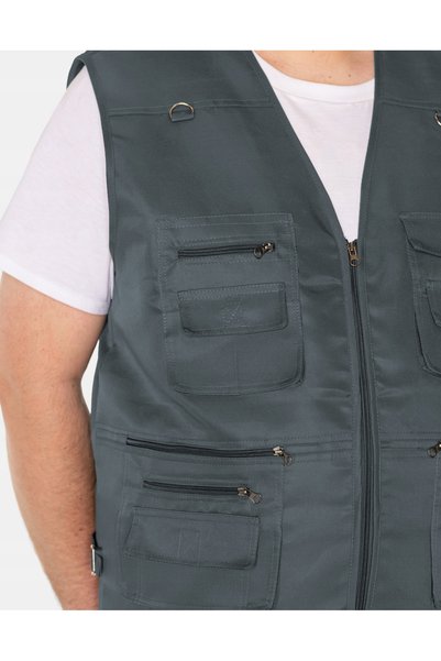 NO BRAND Vestă sport subțire pentru bărbați, fără mâneci, de vară, cu 14 buzu...