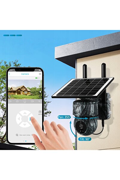 NO BRAND Cameră de vânătoare 3MP 4G, alimentată solar, cu viziune nocturnă, p...