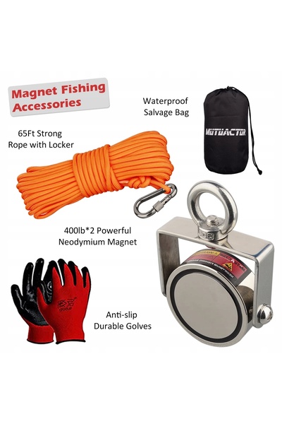 NO BRAND Magnet de neodim 180 kg, frânghie de 20 m, kit de prospectare acvati...