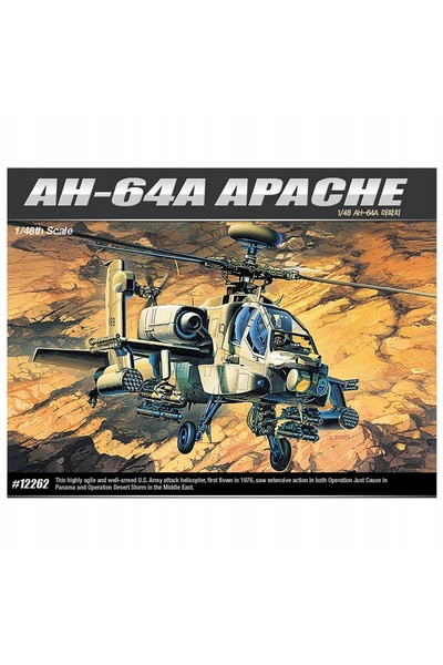 NO BRAND Academy 12262 1/48 Kit model de asamblat elicopter Ah-64A Apache