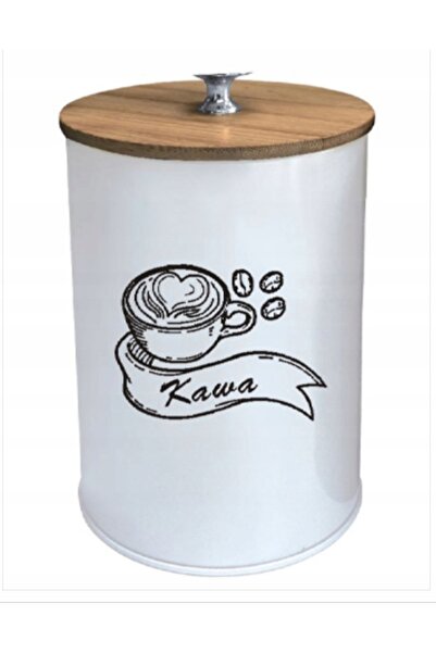 NO BRAND Set recipiente pentru cafea, ceai, zahăr, sare, alb/bambus, stil lof...