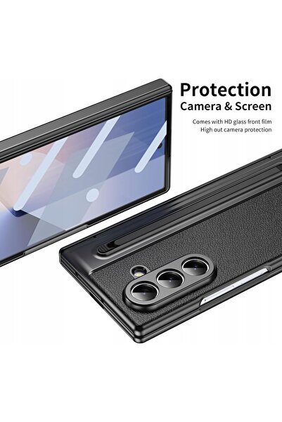 NO BRAND Husă din piele Baili 360 pentru Samsung Galaxy Z Fold 7 + Sticlă + S...